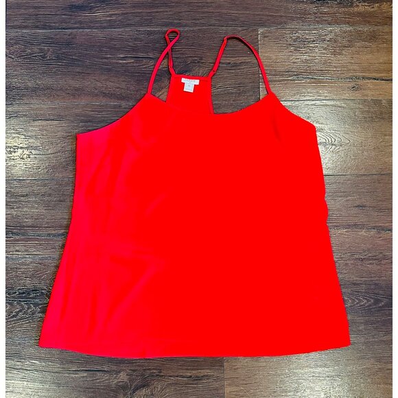 J Crew Outlet Womens Red Spaghetti Strap Sleeveless Tank Top Size 14 Sexy Shirt - Picture 6 of 11